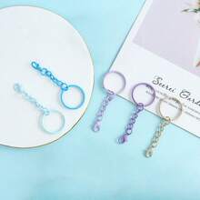 50/100pcs Colorful Key Chain Set, Metal Round Split Key Rings With Lobster Clasp, Craft Pendant DIY Accessories - Keychain - View 3