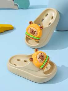 1 Pair Kids Comfortable Slip-On Sandals, Cute Anti-Slip Indoor Shower Slippers For Boys, Summer - Apricot - View 5