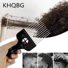Black Metal Afro Pick Combs For Curly Hair - Detangle & Style Comb For Women And Men, Durable Plastic & Metal, Fist Design For Hair Styling, Perfect For Wigs (2 Pack Hair Comb, Count, 2) - 2 Pack Hair Comb-2 - 查看 4