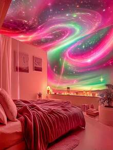 1pc Aurora Galaxy Projection Lamp, LED Starry Sky Projector Light, Remote Control Northern Lights Projector Lamp, USB Powered Decorative Night Light, Suitable For Bedroom, Living Room, Home Decor, Party, Birthday, Wedding, Valentine's Day - Multicolor - View 7