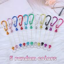 10pcs Holiday Explosive Diy Jewelry Beaded Keychain Production Kit Carabiner Silicone Beads Focus Beads Toy Accessories Gift Box DIY Material Package. - Multicolor - View 12