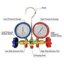 Refrigerant Manifold Gauge Set Diagnostic Air Conditioning Tool Hook Hose For R410A R22 R404A R134A Refrigerant Charging