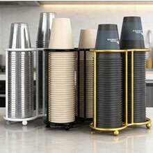 1pc Disposable Cup Organizer, Simple Paper Cup Rack, Multi-Functional Desktop, Coffee And Milk Tea Cup Holder And Cup Fetcher - Multicolor - View 6