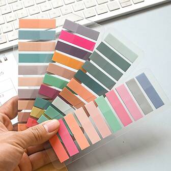 A Package Of 4 Types Of PET Sticky Notes, Semi-Transparent Index Stickers, And A Total Of 800 Colored Label Classification Stickers