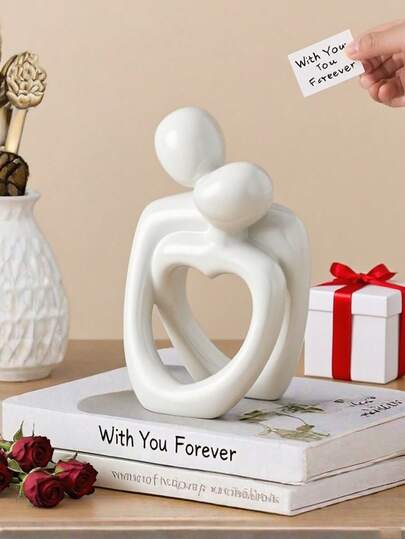 1 pieza Figura abstracta de pareja besándose y abrazándose, decoración de pareja, adecuada para el hogar, dormitorio, oficina, decoración de espacios estudiantiles, regalo ideal para primavera, Navidad, almacenamiento, boda, decoración del hogar, almacenamiento de joyas, decoración de fiestas