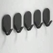 5 Heavy Duty Sticky Hooks - No Drilling, Strong Adhesive Backing For Damage-Free Installation, Suitable For Hanging Towels,Robes, Clothes, Gym Bags - Great For Bathroom, Kitchen, Office, Hotel Use - Modern Minimalist Style (Durable Plastic Material) - Space-Aving Multipurpose Hanging Accessories - 1 cái Màu ngẫu nhiên - Xem 11