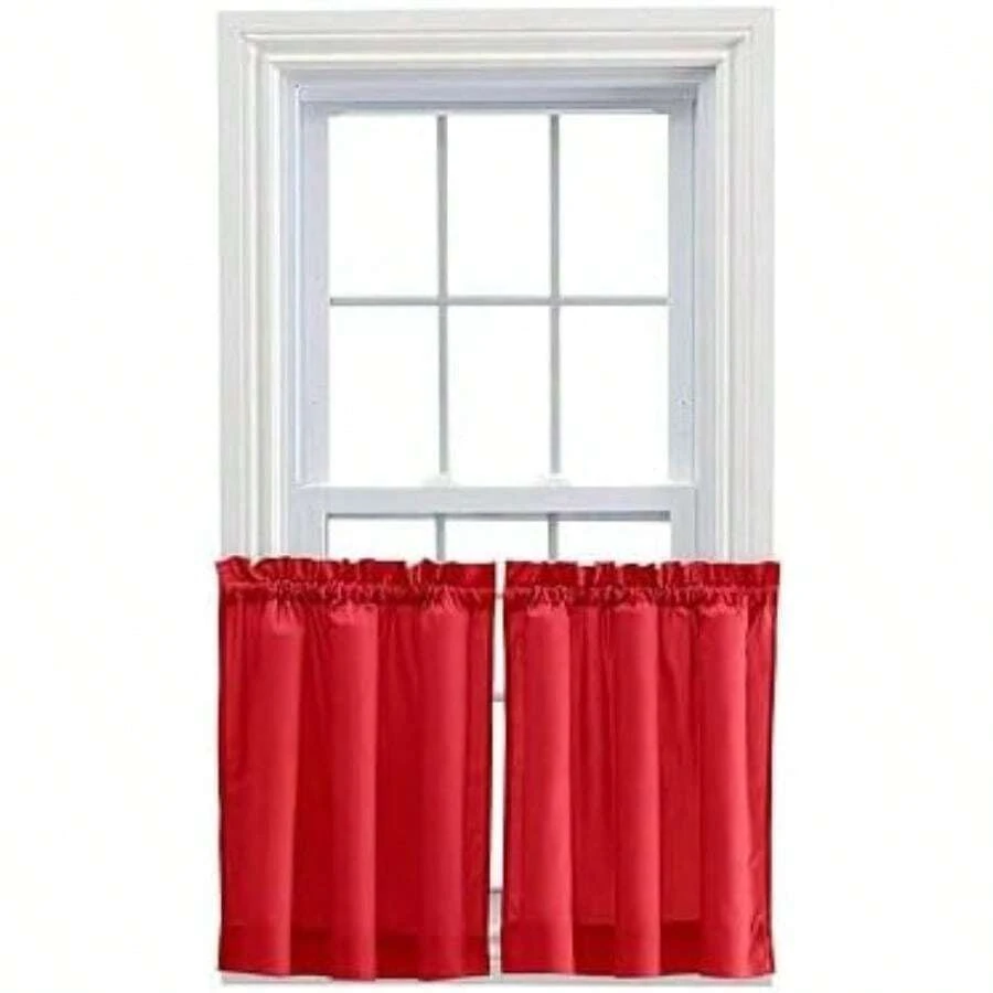 Ellis Curtain Stacey Balloon Cenefa, 56 x 30 Tiers, , 1 uds. por Paquete(71.1An x 61Al cm (1 Paneles) Rojo) - Multicolor - Ver 1