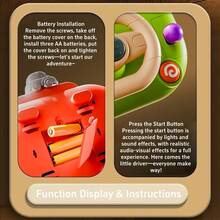 Kids Multifunctional Steering Wheel With Lights, Music, Driving Simulation Game Desk - Educational Toy For Boys And Girls. Perfect Birthday, Christmas, Halloween Gift (Batteries Not Included) - Multicolor - View 5