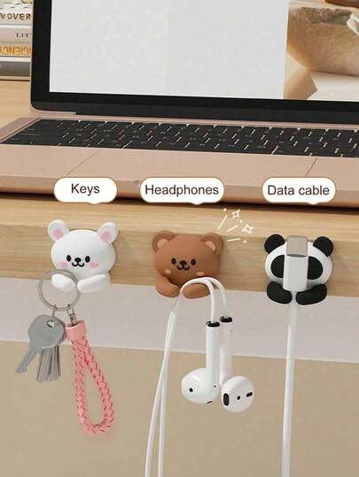 2/3 Piezas Juego de Organizadores de Cable de Escritorio, Clips Metálicos Ordenadores de Cable, Esenciales para Computadora Personal y Dormitorio, Decoración de Habitación y Almacenamiento de Oficina, Clips de Cable Autoadhesivos, Adecuados para Escritorios