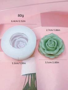 1pc Rose Scented Candle Silicone Mold DIY Valentine's Day Rose Scented Plaster Fragrance Stone Home Decor Silicone Mold - White - View 6