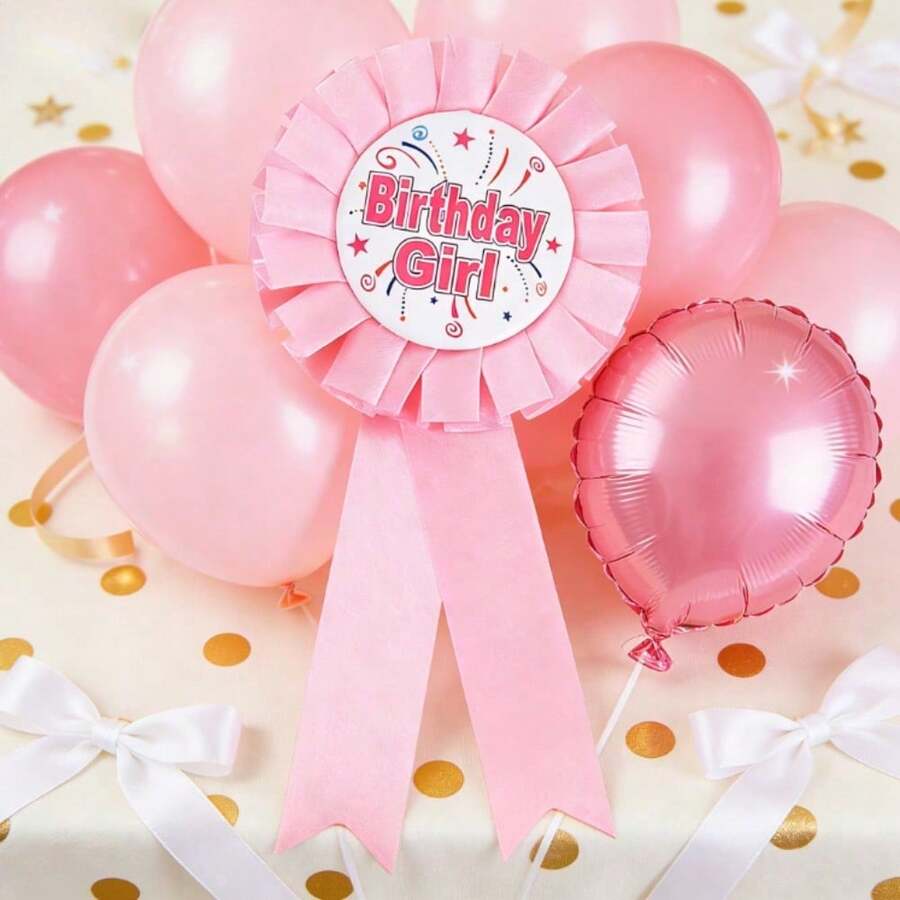 Instant Celebration Upgrade Kit, Ready-To-Use Badge & Corsage For Birthdays & Special Events - Cô gái màu hồng - Xem 1