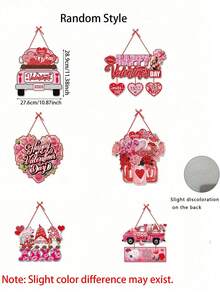 3pcs - Pink Valentine's Day Porch Decor, Paper Heart Shaped Wall Hanging Sign, Heart Shaped Plaque, Romantic Special Night Girlfriend Party Paper Banner, Warm Birthday Gift For Her/Him, Vintage Aesthetic Wall Decor - Multicolor - View 8