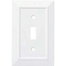 Franklin Brass Classic Architecture (1 unidad) - Placa de pared decorativa para interruptor de luz, color blanco puro de 1 banda, protector de placa de pared, protector de placa de palanca, cubierta(Blanco puro Único) - Multicolor - Ver 2