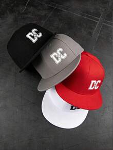 1pc Street Hip Hop Versatile DC Logo Print Flat Brim Baseball Cap, Adjustable Double Buckle, Comfortable Breathable Suitable For Daily Wear - Multicolor - View 6