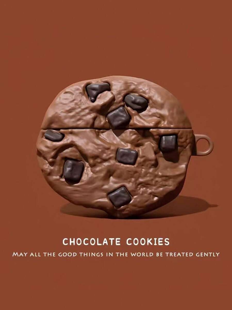 1个可爱巧克力饼干造型蓝牙耳机保护套，兼容 1/2/3/4/Pro/Pro2（耳机套+挂钩） - 彩色 - 查看 1