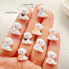 10/30/50pcs Resin Hand-Painted Cute Cartoon Animal Dog Decorations - Vibrant Mini Flat Back Decorations For DIY Arts - Charming Playfulness, Smooth Surface - Random Mixed - Multicolor - View 3