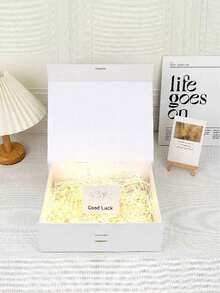 1pc White Foldable Gift Box, Gift Packaging Box, Universal Gift Box For Family And Friends, Holiday Gifts - White - View 10