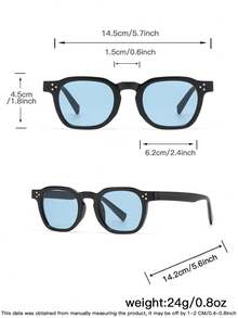 1副男士经典方形时尚眼镜，黑色聚碳酸酯镜框，休闲风格，适合日常通勤，带眼镜盒 - 彩色 - 查看 11