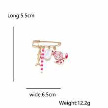 1pc Cute Cartoon Ocean Element Fish & Crab Pendant Brooch, Fashion Personalized Bag Clip Pin Accessory - Color Mixing - View 3