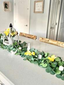 12pcs Eucalyptus Wreath, Artificial Green Plant Wreath, Fake Eucalyptus Leaf Garland, Suitable For Bedroom Wall Decor, Wedding Party Room Decoration, Can Be Used For Bedroom, Wall Decor, Birthday, Wedding, Wreath Decoration, Valentine's Day, Graduation Gift And Other Occasions. - Multicolor - View 8