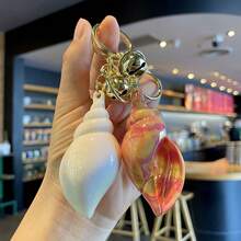 1pc Electroplated Colorful Acrylic Conch Keychain Pendant, Exquisite And Cute Colorful Plated Girl's Bag Car Pendant, Exquisite Small Gift For Friends - Multicolor - View 4
