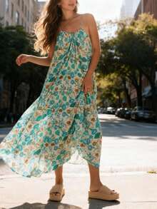 VIBEWAVE Tropical Vibe Slip Dress, Beach Holiday Dress - Multicolor - View 3