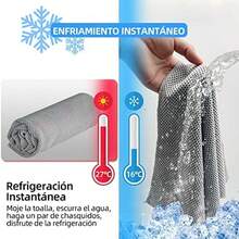 OpenHIToalla Deportiva de Enfriamiento Refrescante, Toallas Gimnasio de Hielo Fra Instantnea, Ejercicios De Secado Rpido Microfibras Toalla de Almacenamiento Para Correr Senderismo Golf Viaje Yoga - azul - Ver 5