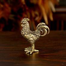 A New Brass Statue Of The Zodiac Rooster, Pure Gold Wealth-Attracting Decoration For The Living Room Or Desk, Exquisite Valentine's Day Decoration. - Tượng gà trống - Xem 4