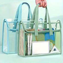 Portable PVC Folder, Large Capacity Expandable File Organizer With Self-Adhesive Document Pockets, Lightweight & Durable For Office School Travel, Pink & Blue, File Organizer For Desk Back To School,Back To School Supplies,School Tops,Home And Living New In,Gifts,Household Items,Bathroom Accessories,School Supplies,Back To School,Office Supplies,Outdoor Supplies,Organization And Storage,Storage Supplies,Summer Outfits,Valentine'S Day,Valentines. - Hồng - Xem 1