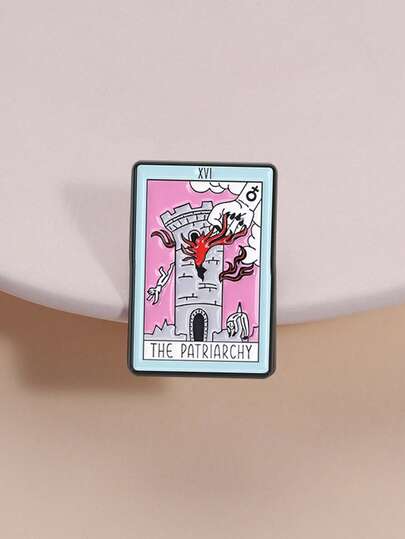 1 st. Dekonstruktionstema emaljnål "THE" Tornkort Feminin symbol Redesign Symbolism Stil Brosch För Kläder Ryggsäck Perfekt För Jämställdhetsförespråkare Och Entusiaster Av Sociala Kommentarer