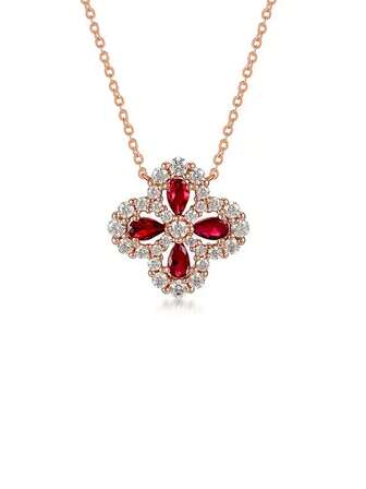 一条优雅的925纯银养殖红宝石项链，适合女性日常佩戴、通勤、派对、度假、生日、情人节、母亲节、结婚纪念日、圣诞节等场合，是理想的珠宝礼物。