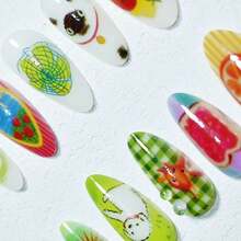 A Box Of 10 Traditional Handmade Armor Pastoral Cute Cartoon Cat Puppy Fish Enthusiastic Sun Sweet Tomato Orange Flowers Delicious Poached Eggs - 可愛的卡通 - 查看 4