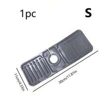 1 pieza Almohadilla de silicona para grifo, a prueba de salpicaduras y recortable con bordes estrechos, ideal para fregadero de cocina y lavabo - Multicolor - Ver 13