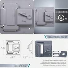 BELL PTC521GY Interruptor de palanca de 2 bandas/dispositivo no metálico resistente a la intemperie, gris(2 Gang) - Multicolor - Ver 1