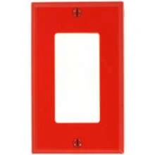 Leviton Placa de Pared para Gfci "Falla Tierra" de 1 Ventana de 20 , 125 Volts, Termoplástico Decora, Color(1 Count (Pack of 1) Rojo) - Multicolor - Ver 1