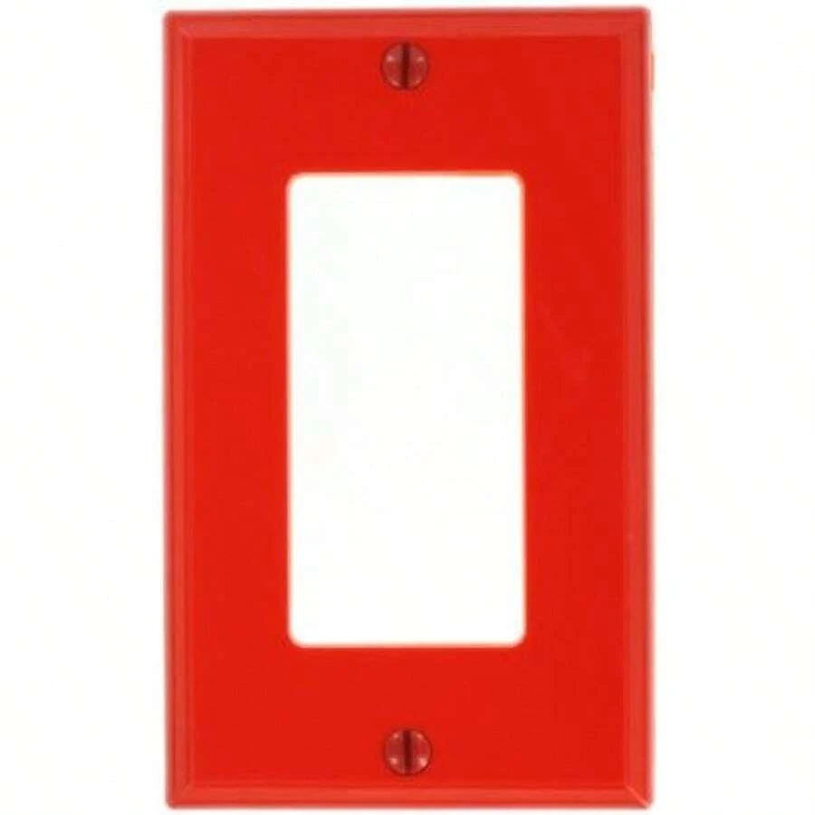 Leviton Placa de Pared para Gfci "Falla Tierra" de 1 Ventana de 20 , 125 Volts, Termoplástico Decora, Color(1 Count (Pack of 1) Rojo) - Multicolor - Ver 1