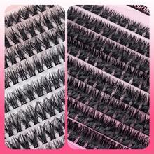 640PCS D Curl Individual Lash Clusters High Capacity 30D+40D+60D+80D/40D+60D+80D+100D 8-16mm DIY Lash Clusters Extra Thick&Natural Look&Wispy&Long-Lasting&Waterproof Reusable Individual Segmented False Eyelashes Eyelash Extension Kit With Makeup Tools - Black - View 6