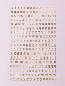 1 miếng dán chữ 3D trang trí móng tay, tự dính, thiết kế chữ cái tiếng Anh cắt laser, tự trang trí móng tay, phù hợp cho móng tay nữ và bé gái. - Vàng - Xem 2