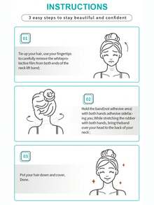 Skin-Colored Transparent Neck Wrinkle Lifting Patch, Unnoticeable, Fixes Neck Wrinkles Without Damaging Skin - Multicolor - View 9