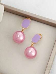 1 Pair Elegant French Style Delicate Luxury Design Earrings - Geometric Sphere Earrings - View 6