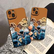 Estuche para teléfono Cookie Monster Fun Cookie Party Compatible con estuches para teléfonos   17  16 Pro Max  15 Pro Max  13 y  12 Material brillante 2 en 1 duradero a prueba de golpes y un regalo encantador para familiares, amigos y seres queridos - Negro - Ver 4