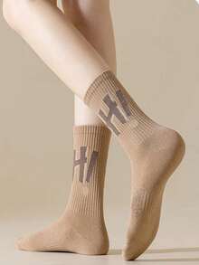 1双装，10双装，男款，女款，黑色，白色，篮球袜，运动袜，跑步袜，时尚，创新纯色情侣袜，夏季，防臭袜，休闲中筒袜，春秋四季通用袜，舒适，吸汗，青少年，学生，日常袜 - 彩色 - 查看 5