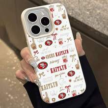 Diseño de funda de teléfono personalizada con temática de los 49ers Compatible con  17,  16 Pro Max,  15 Pro Max,  13 y  12 Muestra espíritu de equipo y estilo personalizado Perfecto para fanáticos de los deportes y un gran regalo para sus seres queridos - Blanco - Ver 2