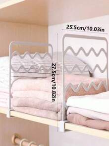 5/2/1 Pc Wardrobe Divider Shelves, Plastic Multi-Layer Storage Rack, Suitable For Bedroom, Space-Saving Partition Shelf, Independent Closet Organizer, Can Store Books And Clothes, White/Gray - Multicolor - View 5