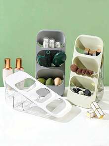 2pcs Multi-Functional Makeup Storage Box, Drainage Cutlery Organizer, Large Capacity Countertop Storage Rack, Suitable For Kitchen, Vanity, Bathroom, Bedroom, Office Desk - Makeup Tools, Kitchen Storage, Bathroom Accessories, Valentine's Day , Makeup Room Decor,Makeup Bag,Travel Essential - 彩色 - 查看 13