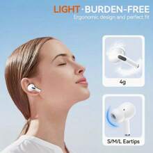 2026 New Wireless Earphones, Wireless Bluetooth Earphones, Active Noise Cancelling Earphones, Wireless Charging Case With Microphone, Long-Lasting Playback Time, In Ear High Fidelity Stereo Earphones, Suitable For Android Phones - 白色 - 查看 5