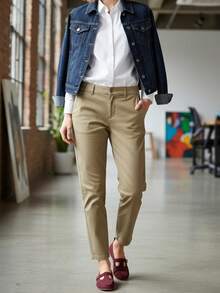 Women's Mary Jane Shoes, Square Toe Slip-On Casual Loafers, Soft Sole, Spring/Autumn - Red - View 7