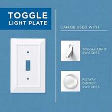 Franklin Brass Classic Architecture (1 unidad) - Placa de pared decorativa para interruptor de luz, color blanco puro de 1 banda, protector de placa de pared, protector de placa de palanca, cubierta(Blanco puro Único) - Multicolor - Ver 13