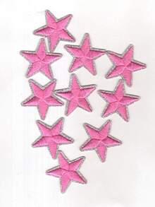 10 piezas de parches bordados con forma de estrella, adecuados para ropa, bolsos, zapatos, sombreros, decoración del hogar, con plancha - Multicolor - Ver 12