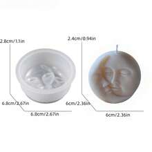 1pc DIY Resin Mold, Sun & Moon Face Candle, Wax, Epoxy Resin Casting Silicone Mold, Suitable For DIY Handcraft, Resin Casting Jewelry Pendant - White - View 10